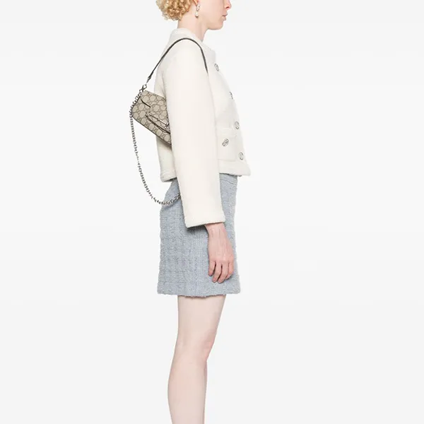Túi Đeo Vai Nữ Gucci Horsebit 1955 Mini Shoulder Bag Màu Xám - Túi xách - Vua Hàng Hiệu