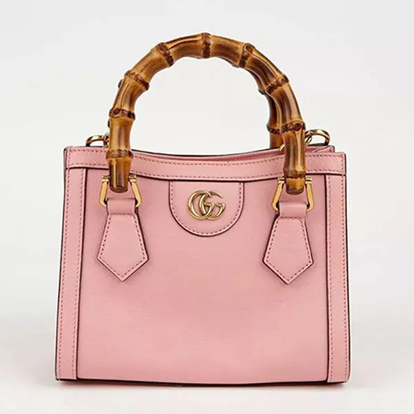 Túi Đeo Vai Nữ Gucci Mini Pink Leather Diana Tote Shoulder Bag 655661 Màu Hồng - Túi xách - Vua Hàng Hiệu