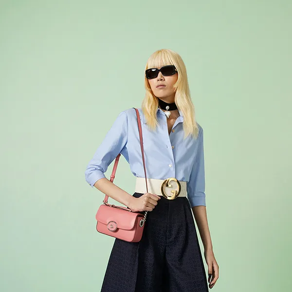 Túi Đeo Vai Nữ Gucci Petite GG Mini Shoulder Bag 739722 AABSG 6701 Màu Hồng - Túi xách - Vua Hàng Hiệu