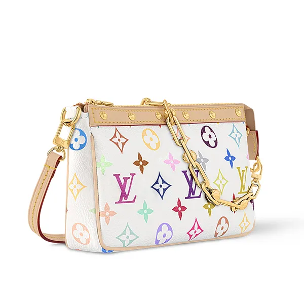 Túi Đeo Vai Nữ Louis Vuitton Pochette Accessoires LV x TM Bag Màu Trắng - Túi xách - Vua Hàng Hiệu