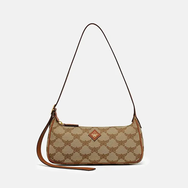 Túi Đeo Vai Nữ MCM Lauretos Jacquard MWSESAC02IG Màu Nâu - Túi xách - Vua Hàng Hiệu