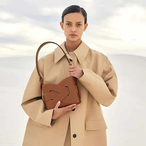 Túi Đeo Vai Nữ Polène Nodde Edition Smooth Cognac Màu Nâu