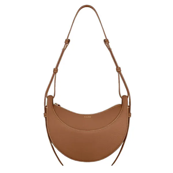 Túi Đeo Vai Nữ Polène Numéro Dix Edition Textured Camel Shoulder Bag Màu Nâu