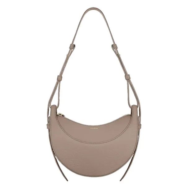 Túi Đeo Vai Nữ Polène Numéro Dix Edition Textured Taupe Shoulder Bag Màu Nâu Xám