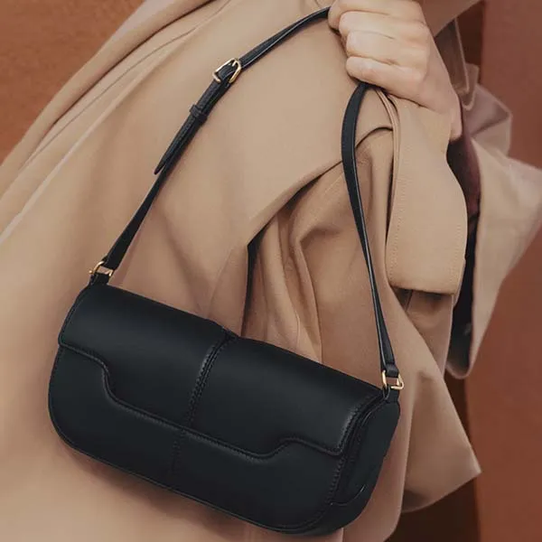 Túi Đeo Vai Nữ Polène Osmo Edition Smooth Black Màu Đen - Túi xách - Vua Hàng Hiệu
