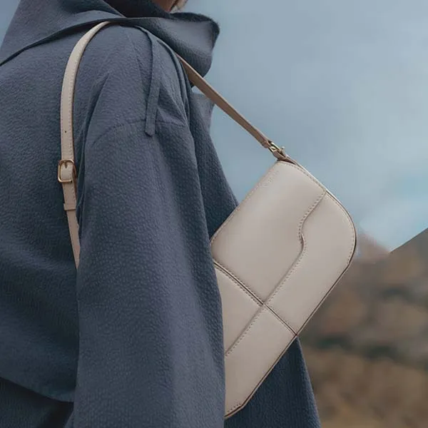 Túi Đeo Vai Nữ Polène Osmo Edition Smooth Chalk Màu Kem