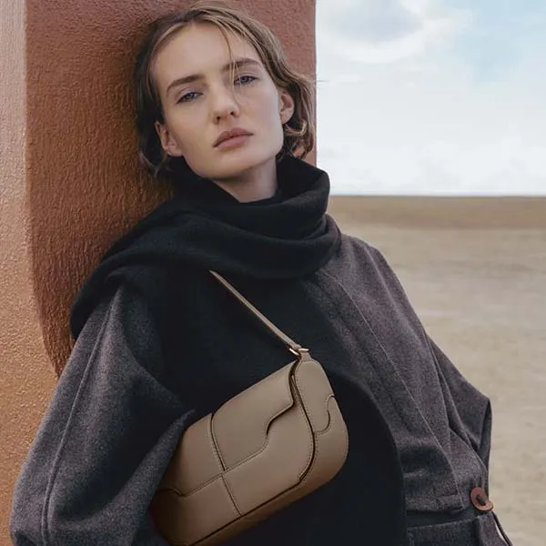 Túi Đeo Vai Nữ Polène Osmo Edition Smooth Taupe Màu Be