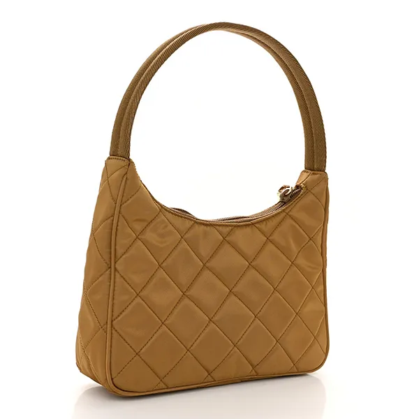 Túi Đeo Vai Nữ Prada Contenitore Maniglia Tessutu Nylon Quilted Shoulder Bag Màu Vàng - Túi xách - Vua Hàng Hiệu