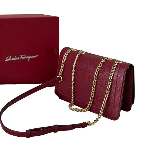 Túi Đeo Vai Nữ Salvatore Ferragamo Vara Bow Shoulder Bag Màu Đỏ - Túi xách - Vua Hàng Hiệu