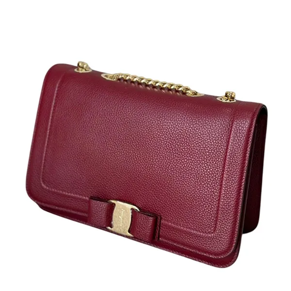 Túi Đeo Vai Nữ Salvatore Ferragamo Vara Bow Shoulder Bag Màu Đỏ - Túi xách - Vua Hàng Hiệu