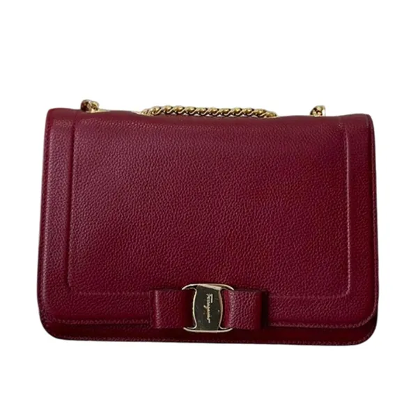 Túi Đeo Vai Nữ Salvatore Ferragamo Vara Bow Shoulder Bag Màu Đỏ - Túi xách - Vua Hàng Hiệu