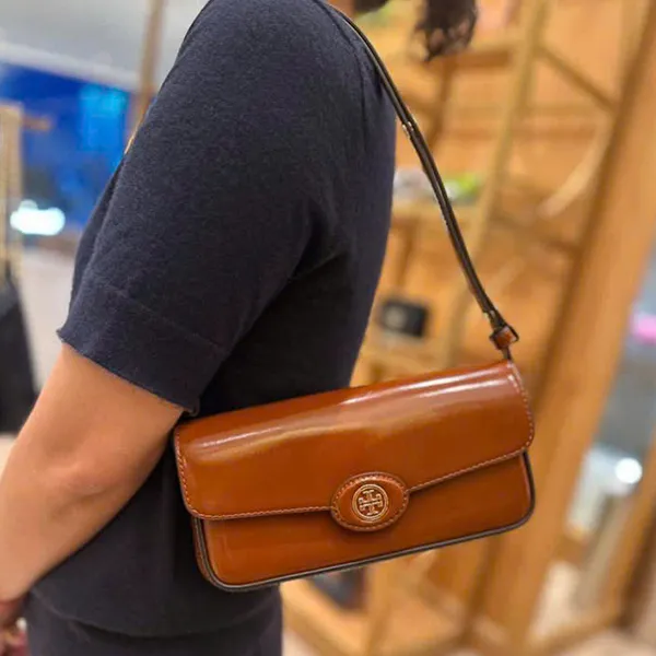 Túi Đeo Vai Nữ Tory Burch Robinson Spazzolato Brown Shoulder Bag Màu Nâu - Túi xách - Vua Hàng Hiệu