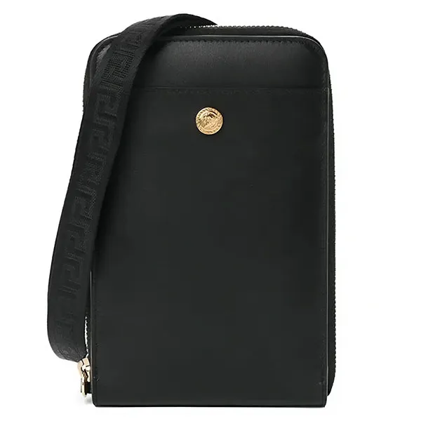 Túi Đựng Điện Thoại Versace Leather Medusa Logo Crossbody Bag Màu Đen - Túi xách - Vua Hàng Hiệu