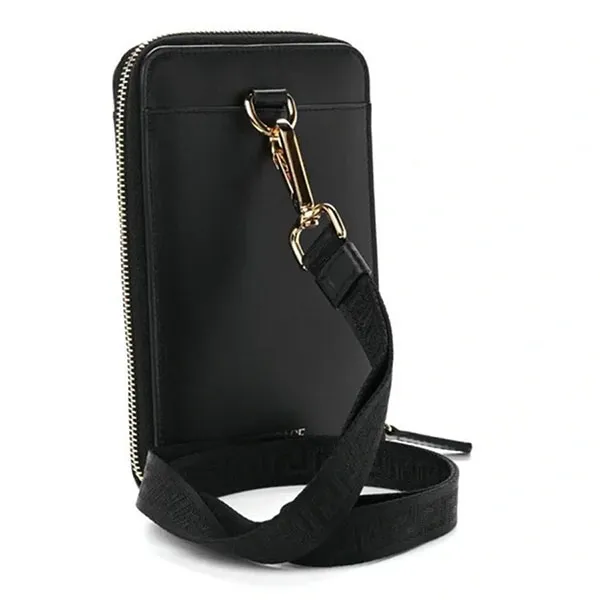Túi Đựng Điện Thoại Versace Leather Medusa Logo Crossbody Bag Màu Đen - Túi xách - Vua Hàng Hiệu