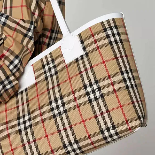 Túi Tote Nữ Burberry Small London Tote Bag In Archive Màu Trắng Be - Túi xách - Vua Hàng Hiệu