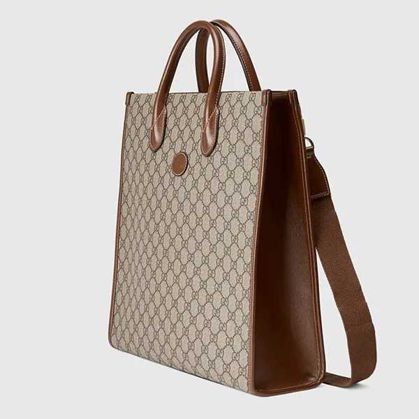 Túi Tote Gucci Medium Tote With Interlocking Màu Nâu - Túi xách - Vua Hàng Hiệu