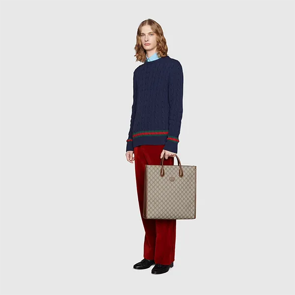 Túi Tote Gucci Medium Tote With Interlocking Màu Nâu - Túi xách - Vua Hàng Hiệu