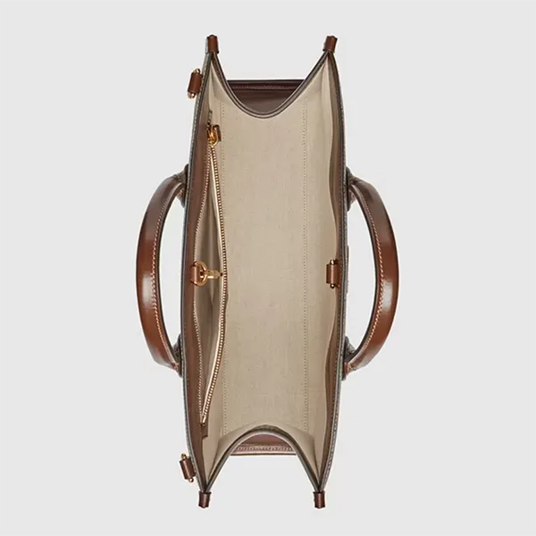 Túi Tote Gucci Medium Tote With Interlocking Màu Nâu - Túi xách - Vua Hàng Hiệu
