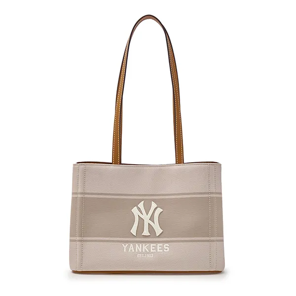 Túi Tote MLB Varsity Lettering Canvas Tote Bag New York Yankees 3ABQB015N-50CRS Màu Kem