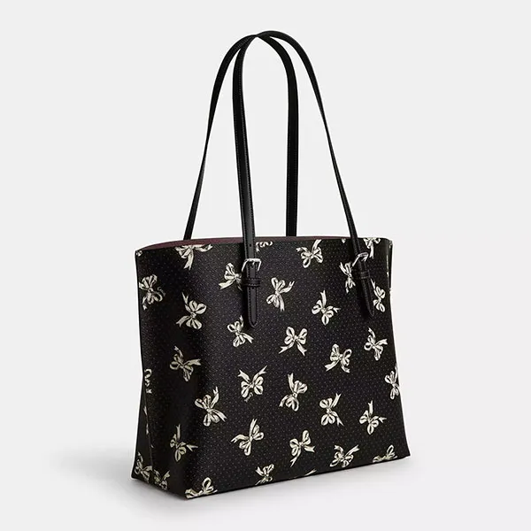 Túi Tote Nữ Coach Mollie Tote Bag With Bow Print CY647 Màu Đen