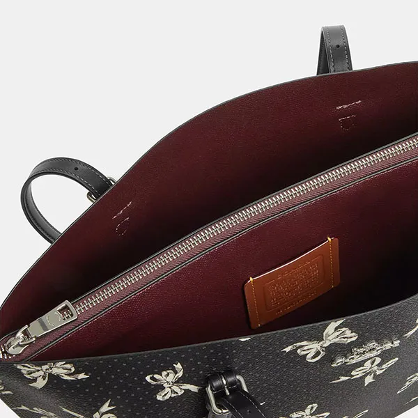 Túi Tote Nữ Coach Mollie Tote Bag With Bow Print CY647 Màu Đen