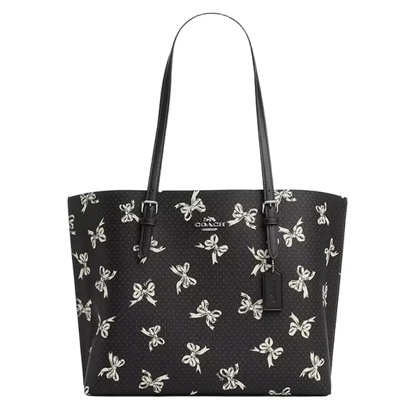 Túi Tote Nữ Coach Mollie Tote Bag With Bow Print CY647 Màu Đen