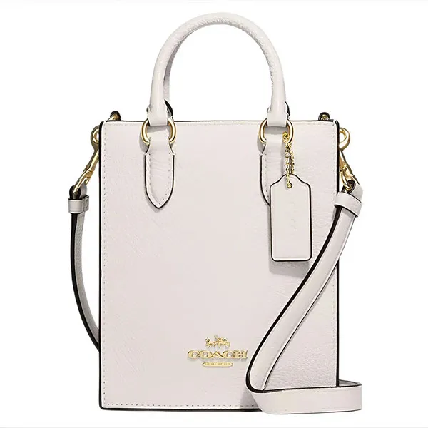 Túi Tote Nữ Coach Pebbled Leather North South Mini Tote Bag FCJ500 CJ500 Màu Trắng - Túi xách - Vua Hàng Hiệu
