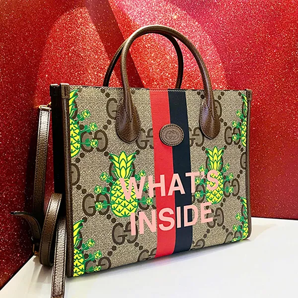 Túi Tote Nữ Gucci Pineapple GG 659983 URRAT 8569 Shoulder Bag Phối Màu N-QL