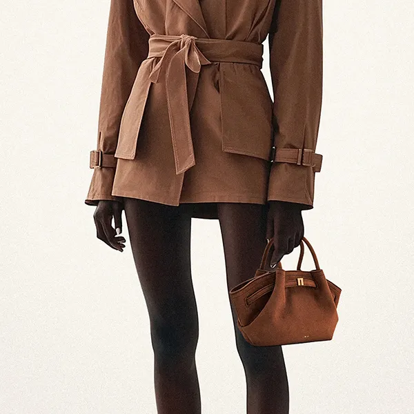 Túi Tote Nữ JW Pei Hana Mini Faux Suede Tote Bag Brown Màu Nâu Đậm - Túi xách - Vua Hàng Hiệu