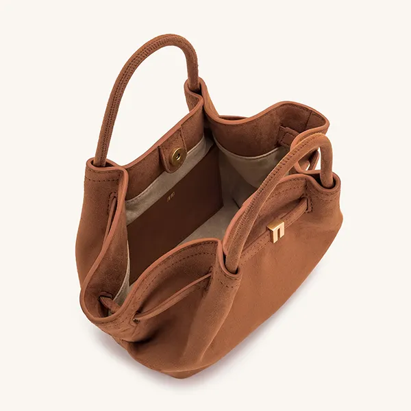 Túi Tote Nữ JW Pei Hana Mini Faux Suede Tote Bag Brown Màu Nâu Đậm - Túi xách - Vua Hàng Hiệu