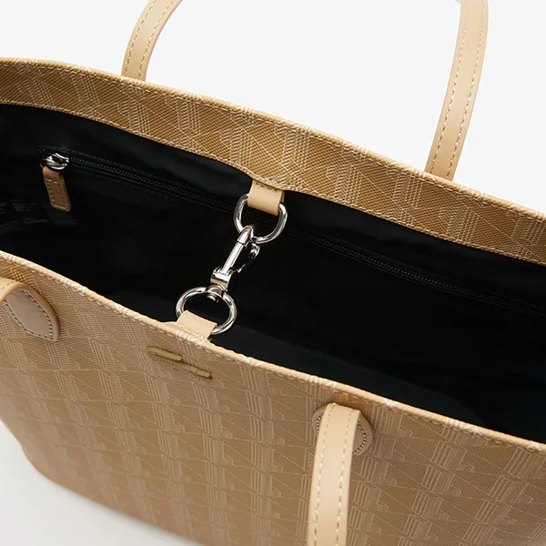 Túi Tote Nữ Lacoste Women's Monogram Print Tote Bag NF4208DG L01 Màu Beige