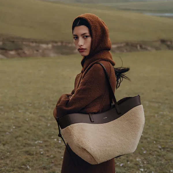 Túi Tote Nữ Polène Cyme Edition Alpaca Màu Nâu Be - Túi xách - Vua Hàng Hiệu