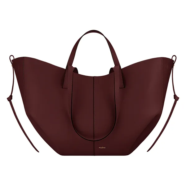 Túi Tote Nữ Polène Cyme Edition Textured Black Cherry Màu Đỏ Đậm - Túi xách - Vua Hàng Hiệu