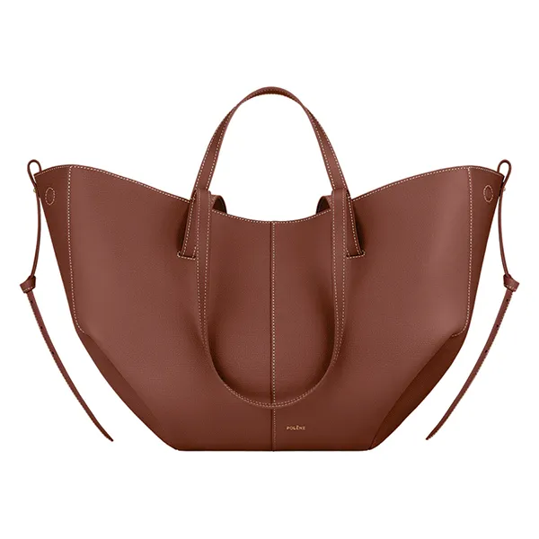 Túi Tote Nữ Polène Cyme Edition Textured Cognac Màu Nâu Đậm