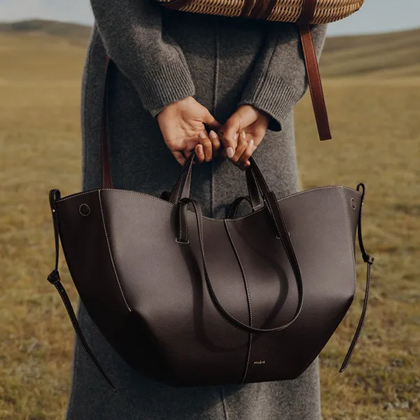 Túi Tote Nữ Polène Cyme Edition Textured Ebony Màu Nâu Gỗ - Túi xách - Vua Hàng Hiệu