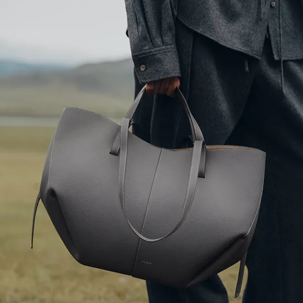 Túi Tote Nữ Polène Cyme Edition Textured Stone Màu Xám - Túi xách - Vua Hàng Hiệu