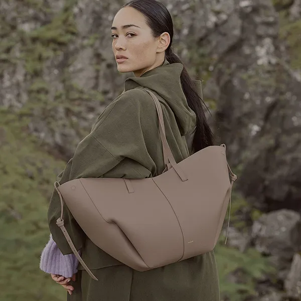 Túi Tote Nữ Polène Cyme Edition Textured Taupe Màu Taupe - Túi xách - Vua Hàng Hiệu