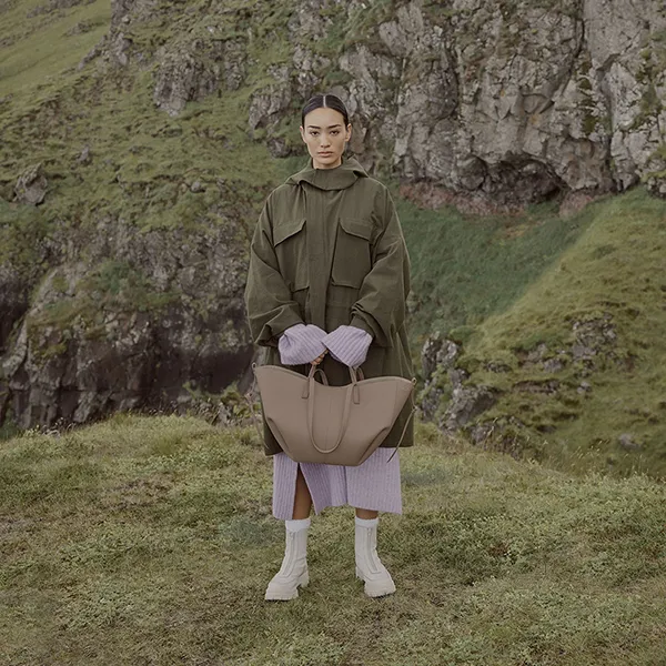 Túi Tote Nữ Polène Cyme Edition Textured Taupe Màu Taupe - Túi xách - Vua Hàng Hiệu