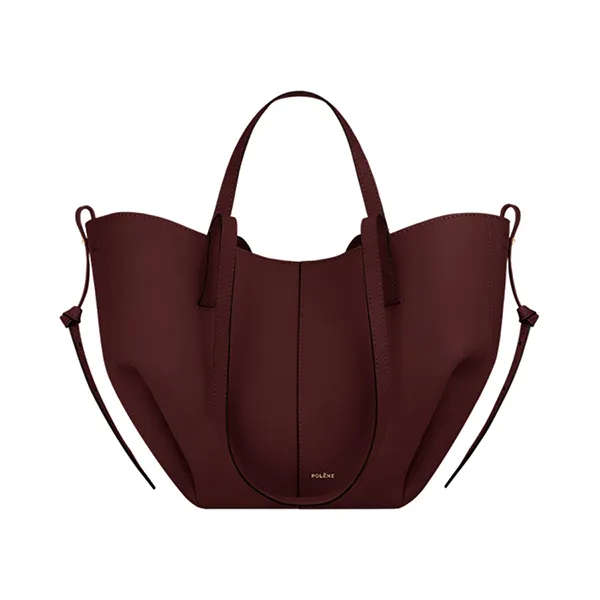 Túi Tote Nữ Polène Cyme Mini Edition Textured Black Cherry Màu Đỏ Đậm
