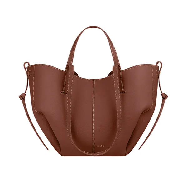 Túi Tote Nữ Polène Cyme Mini Edition Textured Cognac Màu Nâu Đậm