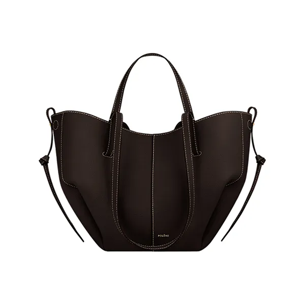 Túi Tote Nữ Polène Cyme Mini Edition Textured Ebony Màu Nâu Gỗ
