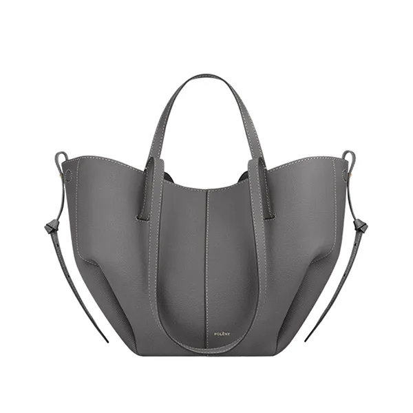 Túi Tote Nữ Polène Cyme Mini Edition Textured Stone Màu Xám