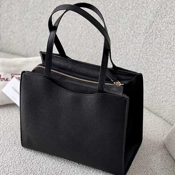 Túi Tote Nữ Salvatore Ferragamo Gancini Bon Bon Tote Bag 2139350760960 Màu Đen D-HH
