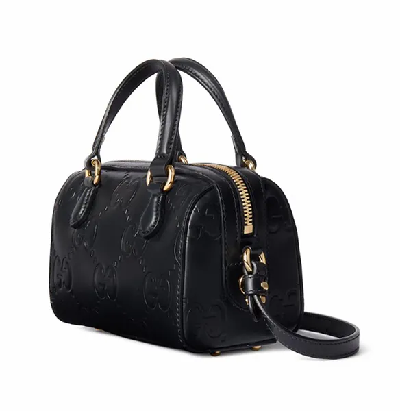 Túi Xách Nữ Gucci GG Speedy Super Mini Top Handle Bag Black Màu Đen