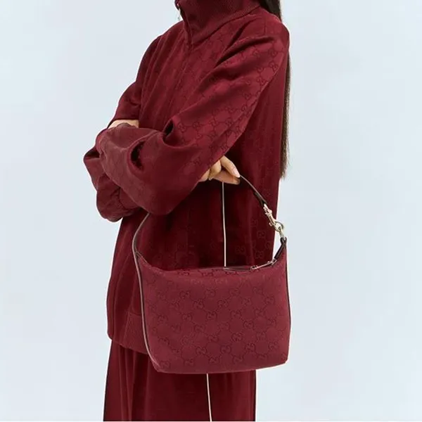 Túi Xách Nữ Gucci GG Super Mini Shoulder Bag 795168 FADMJ 6207 Màu Đỏ Đô D - Túi xách - Vua Hàng Hiệu