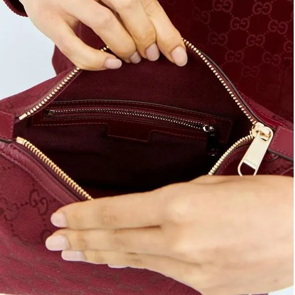Túi Xách Nữ Gucci GG Super Mini Shoulder Bag 795168 FADMJ 6207 Màu Đỏ Đô D - Túi xách - Vua Hàng Hiệu