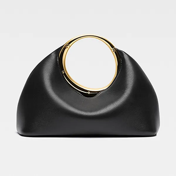 Túi Xách Nữ Jacquemus The Small Calino Mini Ring Handbag Black Màu Đen