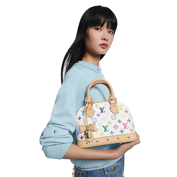 Túi Xách Nữ Louis Vuitton Alma BB LV x TM M13078 Màu Be Trắng