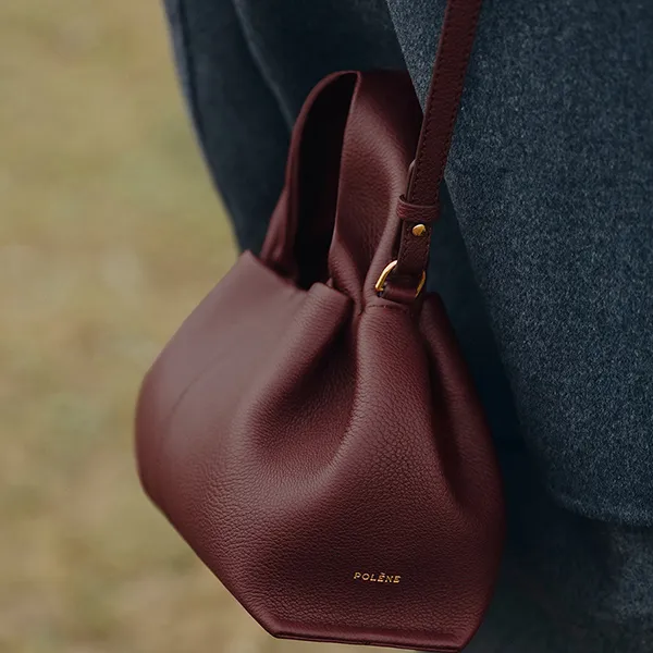 Túi Xách Nữ Polène Numéro Neuf Mini Edition Textured Black Cherry Màu Đỏ Cherry - Túi xách - Vua Hàng Hiệu