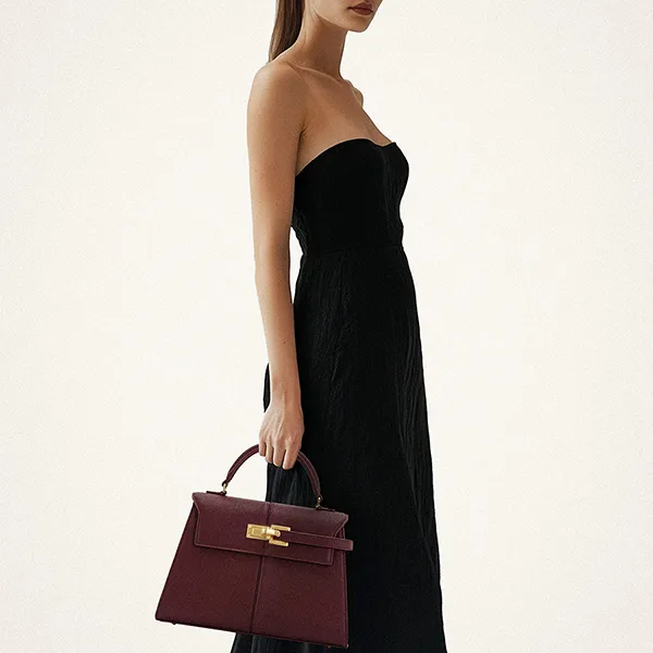 Túi Xách Tay Nữ JW Pei Elise Large Top Handle Bag Claret Màu Đỏ Nâu